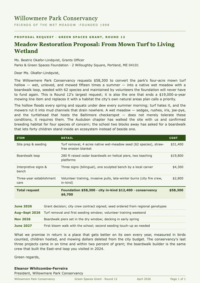 Botanical Nature Proposal Request